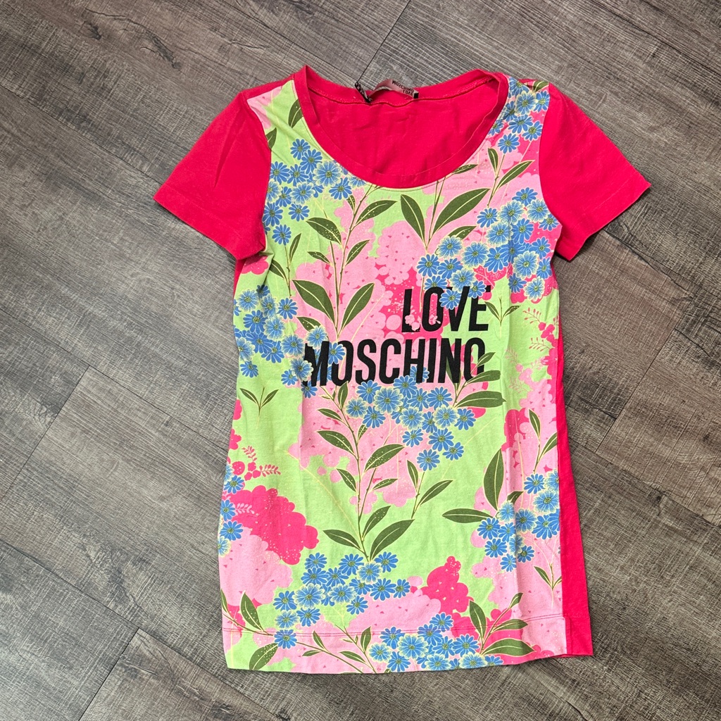Love Moschino Pink Floral Graphic Tee